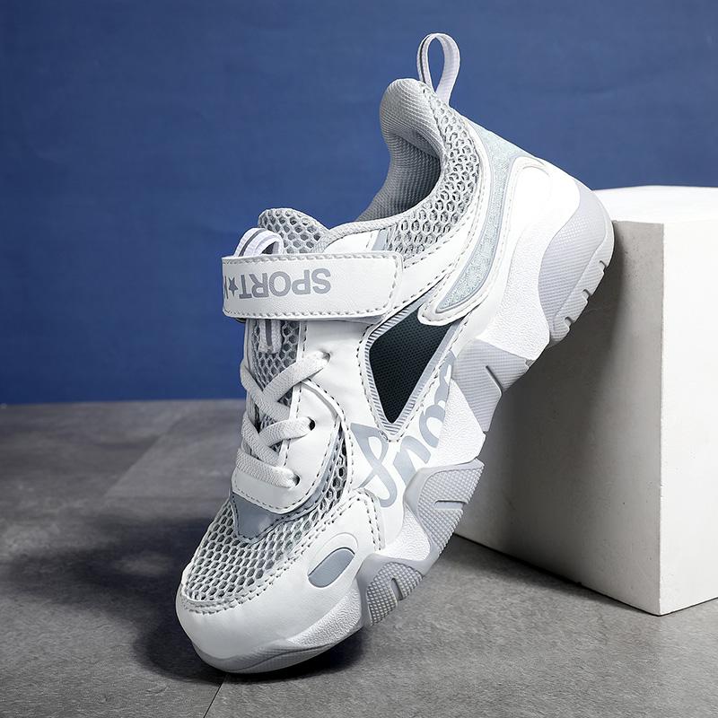 

Детские модные дышащие туфли на липучках с сетчатой рамкой, размер плюс, спортивная и досуговая обувь, сандалии для улицы 28-40 40 серый/белый