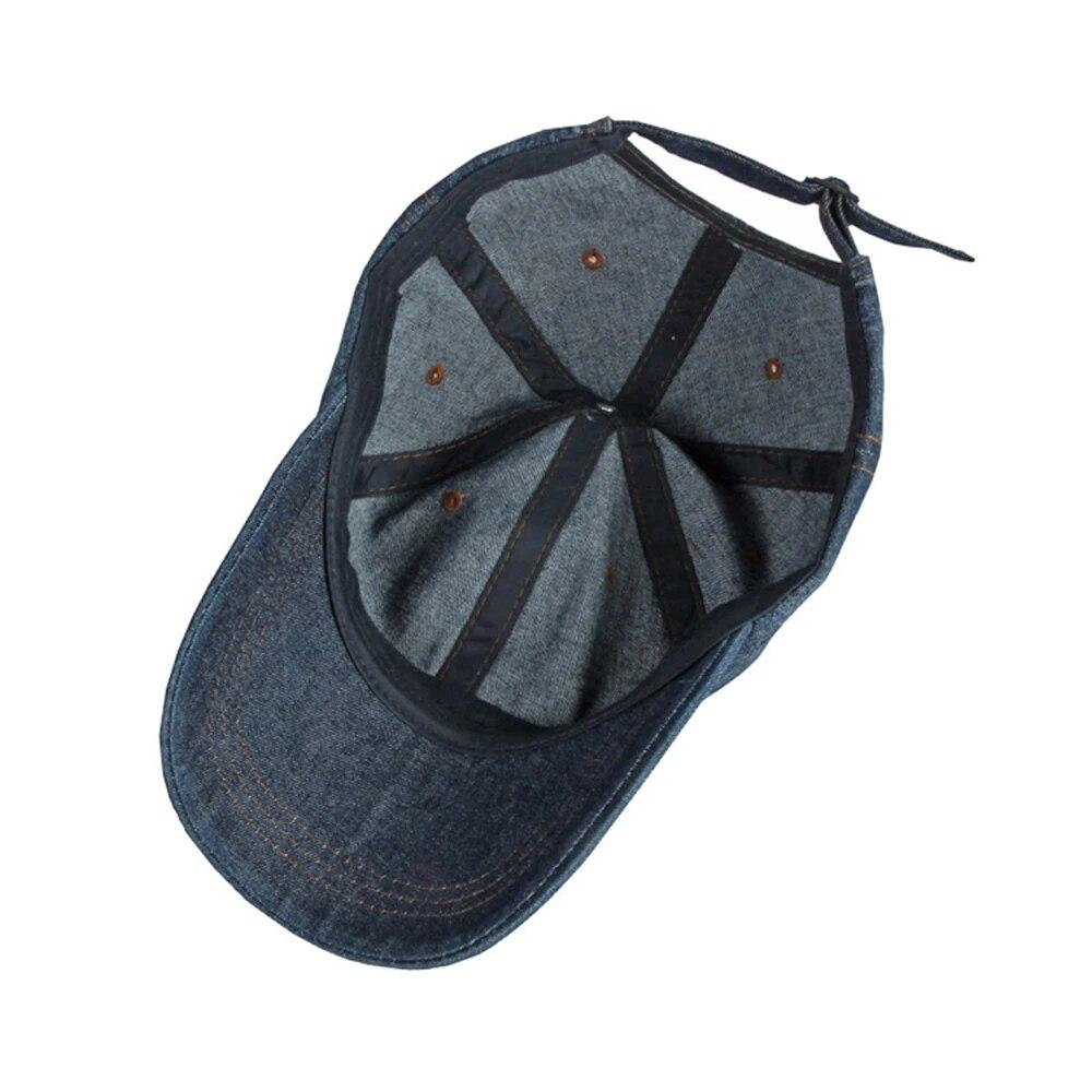 Streetwear Sky Blue Denim Baseball Cap High Quality Vintage Trucker Caps For Men Snapback Hip Hop Women Hat Bones Masculinos