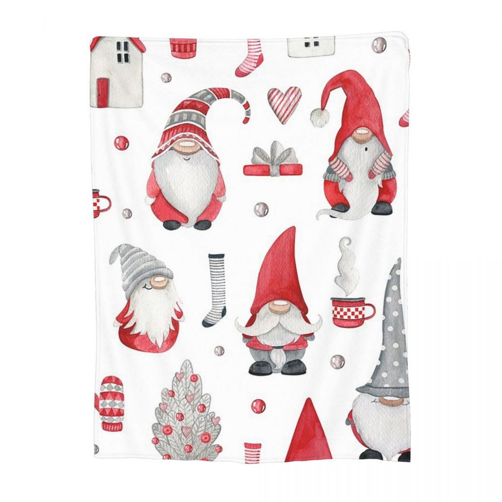Christmas Gnome Blanket Fleece Sofa Throw Blanket Lightweight Throw Blankets for Home Bedroom Office Throws Bedspread Quilt