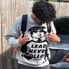 BeatStreet Vintage Swetry Dzianinowe Zimowe Oversize Unisex Y2k Harajuku Oversize Pulowery Portret Graficzny Szykowna Estetyka Streetwear