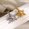 MamacitaSlay Collana con Ciondolo Stella in Zircone Acciaio Inossidabile 316L Placcata Oro 18K Gioielli Impermeabili Collana di Alta Qualità da Donna