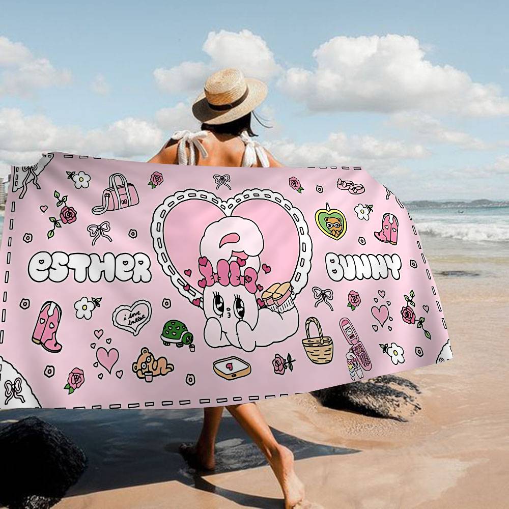 E-Esther B-Bunny Long Game Big Microfiber Beach Towels Quick Dry Towel Sand Beach Towels Pool Towel For Travel Swim Pool Yoga