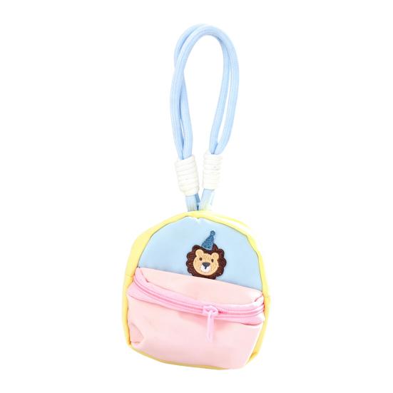 Small Coin Purse for Girls Purse, Macaron Style Mini Backpack Pendant with Lanyard, Lightweight Durable Fabric Pouch Double Zippered Compartments