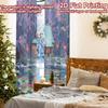 2pcs, 2D FLAT PRINTING Curtains (Without Rod) Winter Glow Christmas Festival Minimalist Curtains Yarn Curtains Festive