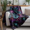 Vibrant Neon Colorful Paisley Mandala Glow in the Dark Fleece Blanket Throw for Teens Girls Kids Room Decor Gift