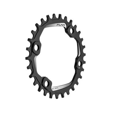 Funn Solo Narrow Wide Chainring, for Uneven Pitch 4-Arm, PCD (BCD) 96mm, for Front Single (30T, Black)