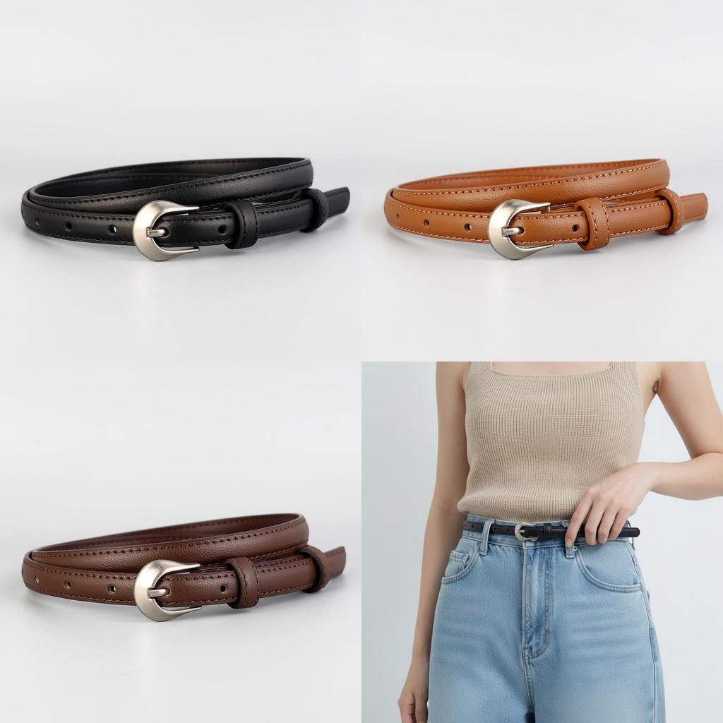 Leather Waist Belt With Nickel Plated Buckle For Office And Daily Wear