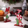 Wooden Christmas Ornament Desktop Faceless Gnome Gingerbread Man Decoration Xmas Noel Joy Centerpiece for Home Mantel Dining Table
