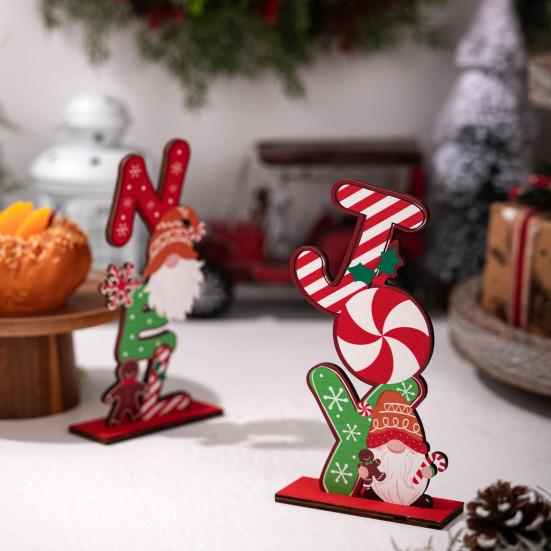 Wooden Christmas Ornament Desktop Faceless Gnome Gingerbread Man Decoration Xmas
