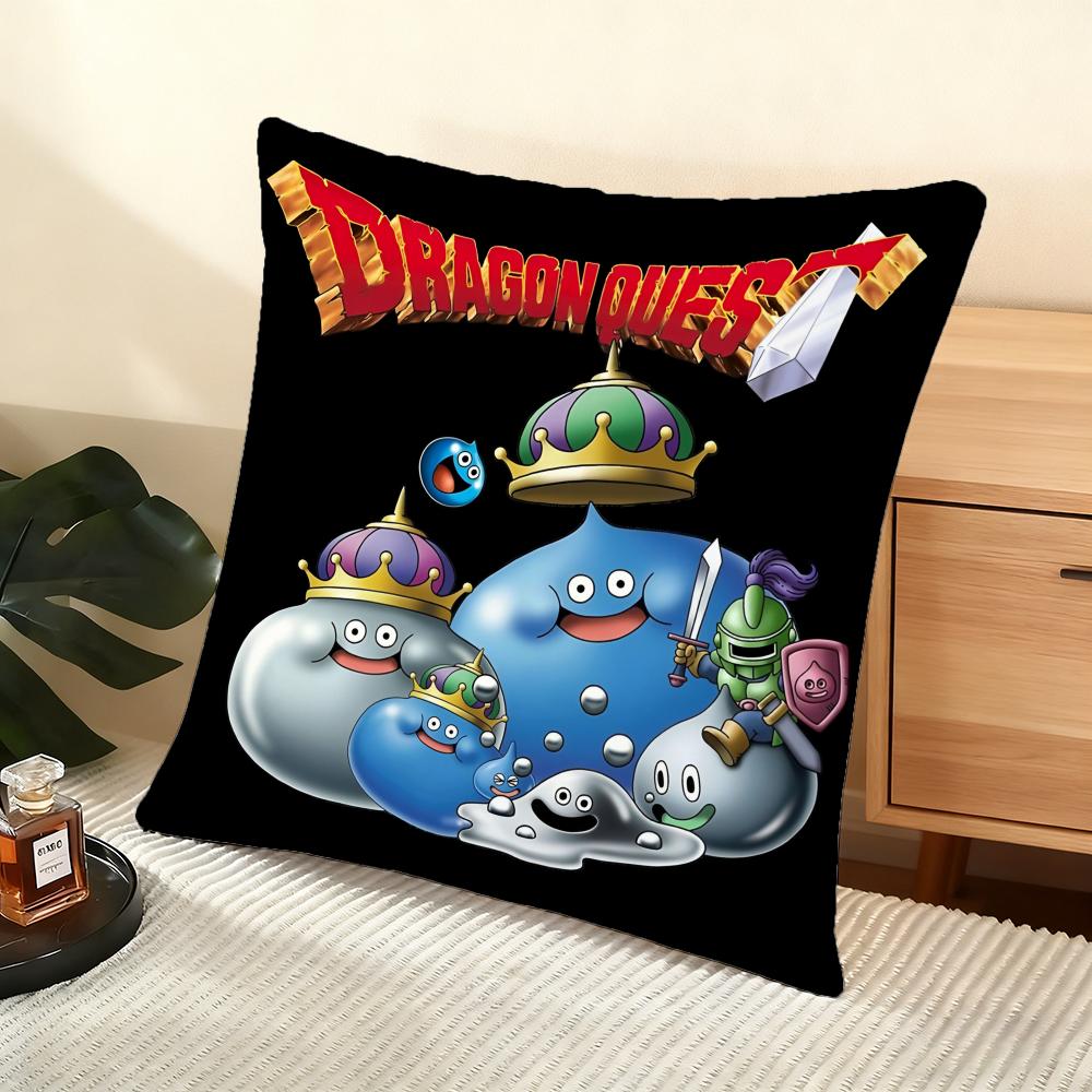 D-Dragon Quest Rocket Slime Cushion Cover Soft Short Plush Pillow Cover Smooth Cozy Texture Aesthetic Cushion Case Home Decor