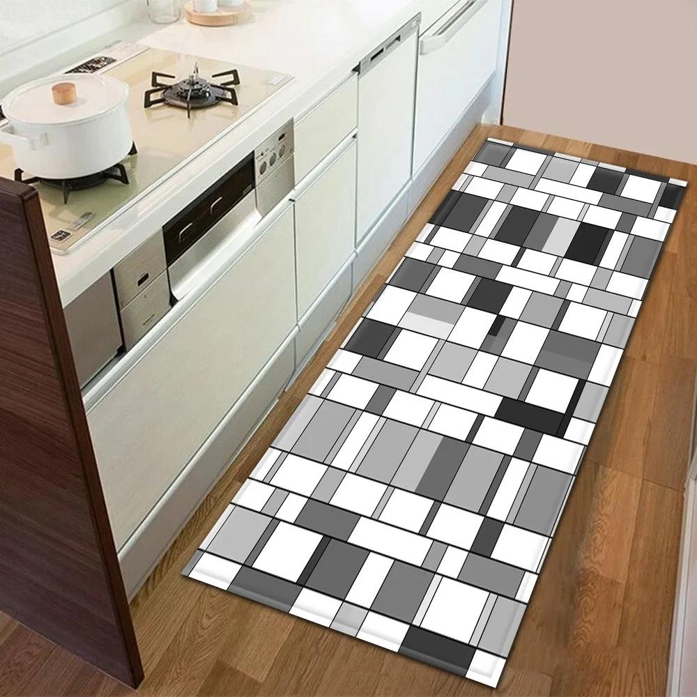 Modern Kitchen Doormat Decoration Bedroom Carpet Bathroom Anti-Slip Floor Home Balcony Hallway Long Rug Bedside Living Room Mat