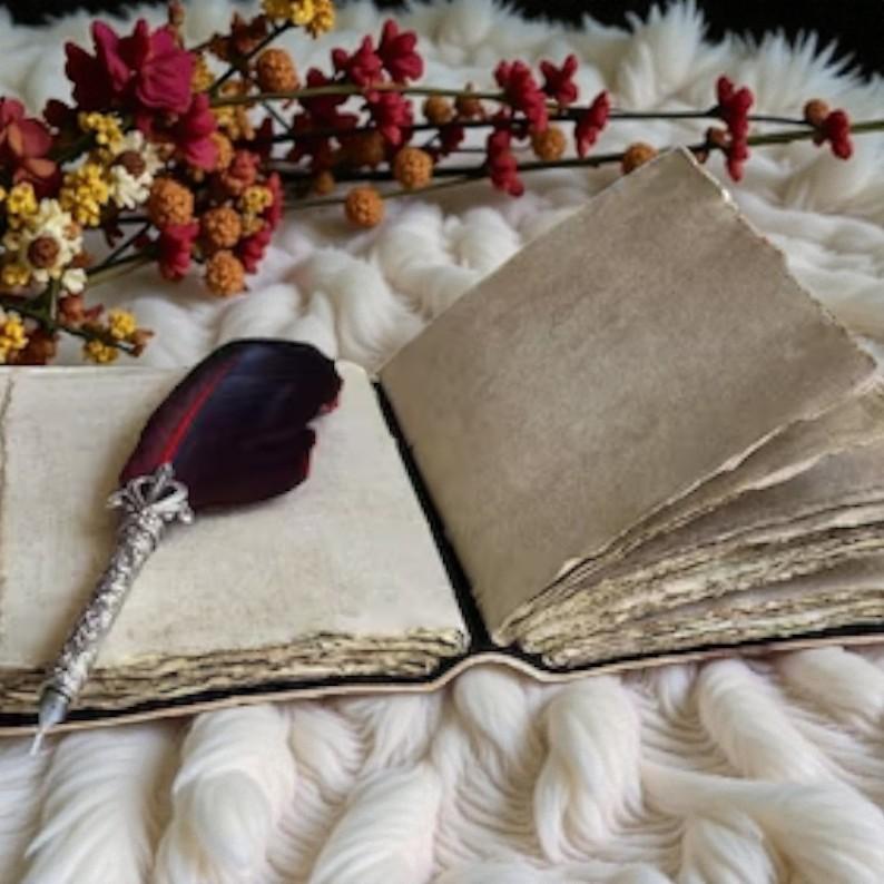 Handmade Leather Owl Dreamcatcher Journal | 5x7" Vintage Notebook | 200 Deckle Edge Pages | Witchy Boho Diary with Lock | Spiritual Writing Book