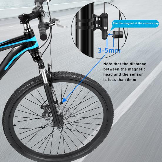 Bicycle Speedometer Wireless Odometer Large Screen Design Easy To Read IP67 Waterproof Easy To Install Magnetic Bike Computer