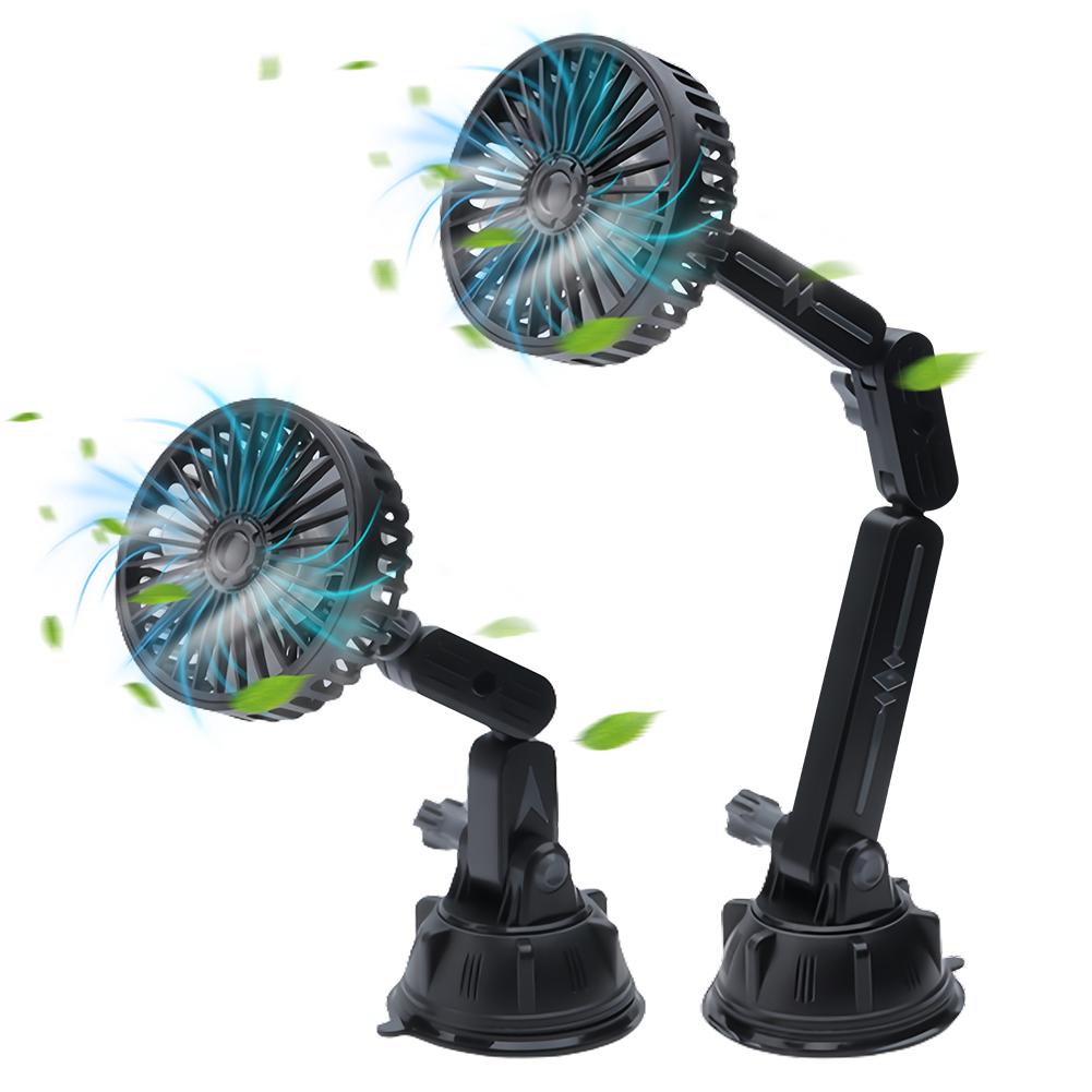 Sucker Car Windshield Fan 12V 24V Car Cooling Fan 360 Degree Rotatable Portable Auto Cooling Fan for Truck SUV Sedan RV Van Boat