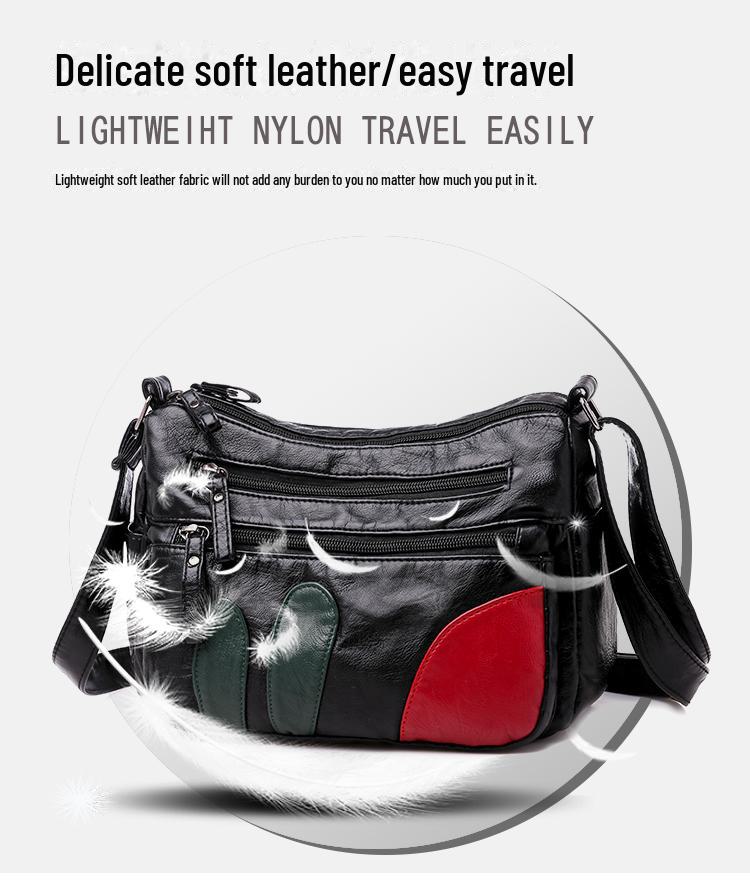 2023 Korean Style Soft PU Leather Multi-Layer Shoulder Bag - Large Capacity, Fashionable, Versatile Women's Messenger Bag