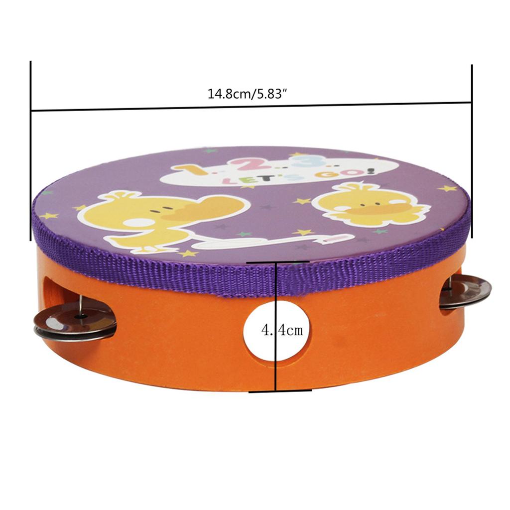 6inch Cartoon Hand Drum Bell Tambourine For Kid Toddlers Mini Musical Percussion Instrument Kid Gifts High-Quality
