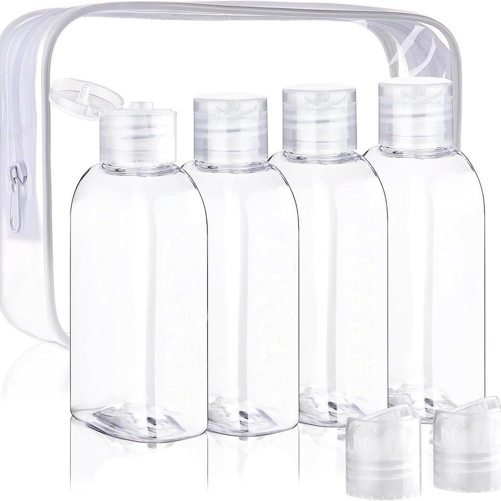 100ml Refillable Travel Bottles with Storage Bag for Shampoo, Conditioner, and Cosmetics