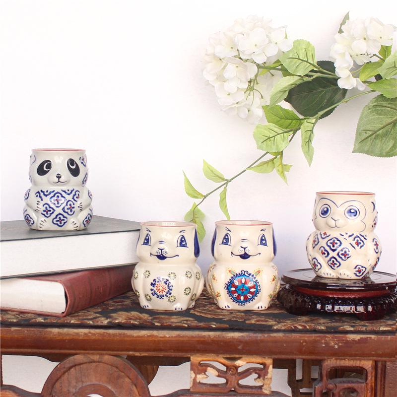Hand-Painted Pastoral Owl Mug with Handle 