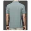 Seamless Stretch Short-Sleeved Polo Shirt for Men – Lightweight, Cooling Ice Silk, Loose-Fit Collared T-Shirt for Middle-Aged Men