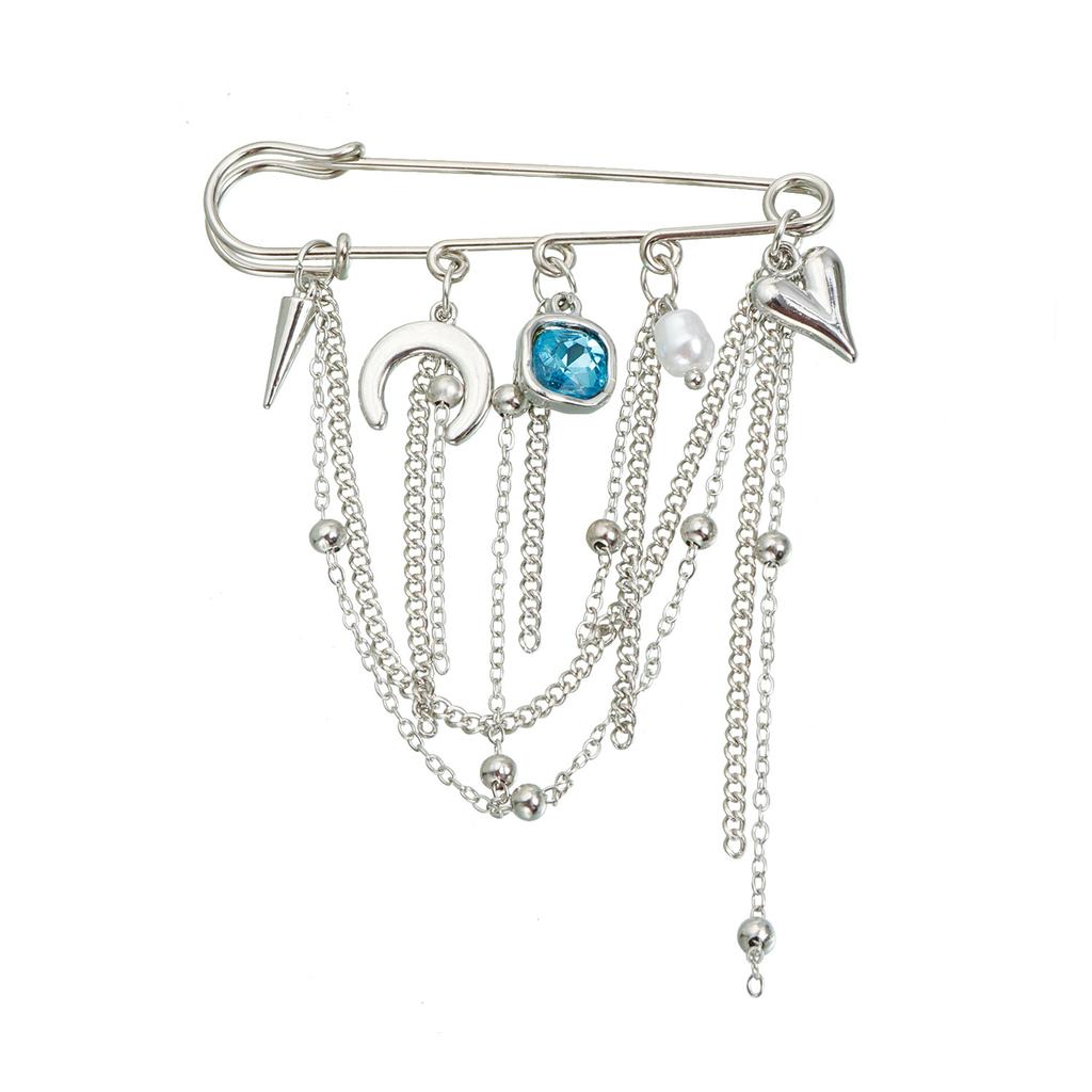 Love Moon Element Tassel Brooch Clothing Light Luxury Functional Pin Accessories
