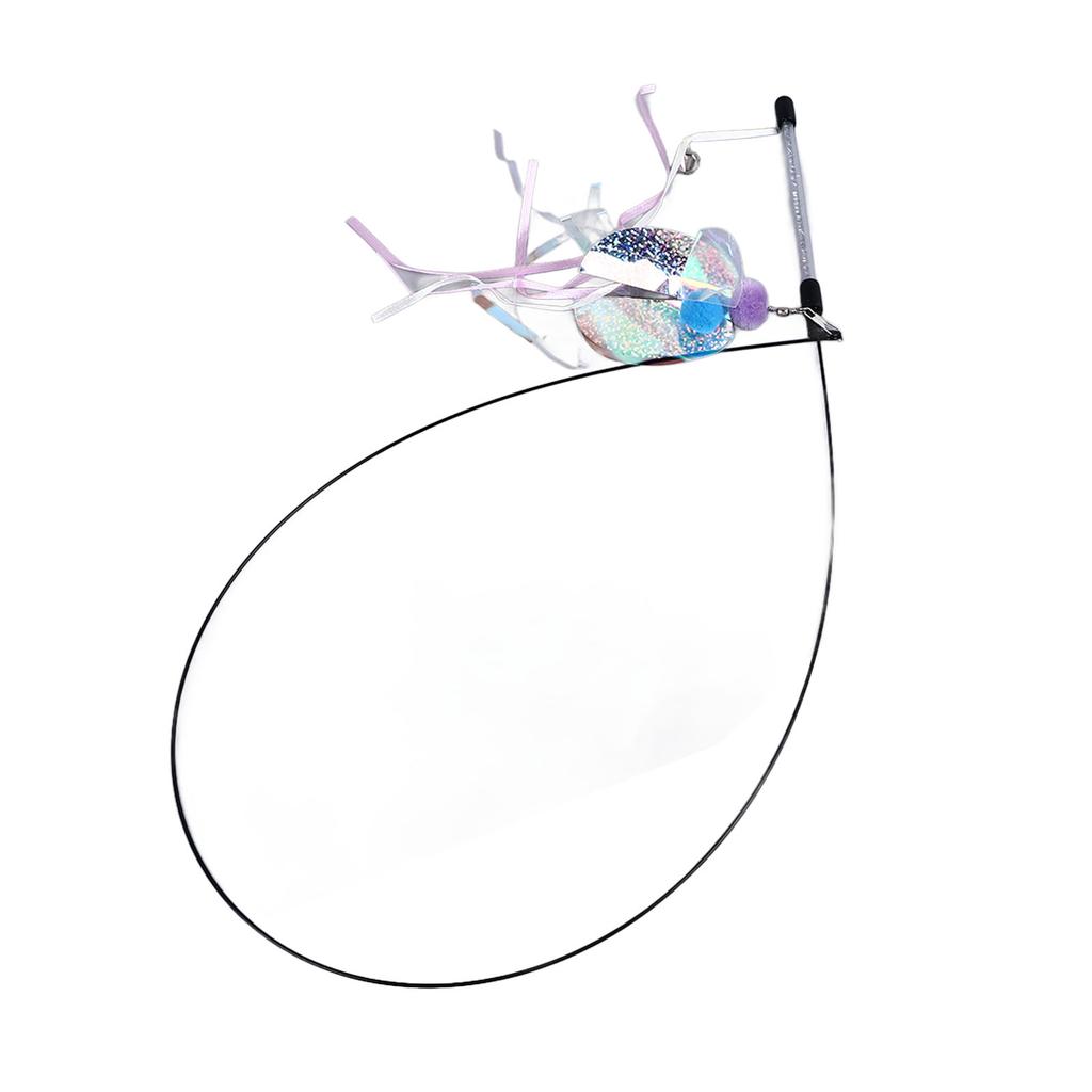 Katzen-Spielangel Flexible Drahtgriff Interaktive Katzen-Spielangeln mit Lebendiger Beute für Katze Kätzchen