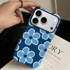 Summer Mobile Phone Case Simple Blue Flower Apple 15promax Mobile Phone Case Two-in-one Iphone17 Protective Case