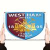 Football Club Metal Tin Sign   VintageInspired Iron Wall Art with Shield Picks  Crossbones Design for Man Cave Home Bar