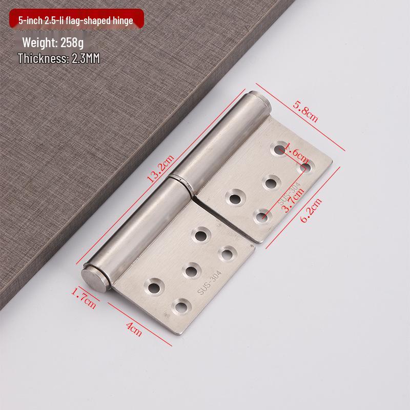 Removable 304 Stainless Steel Flag Hinge for Bathroom and Fire Doors