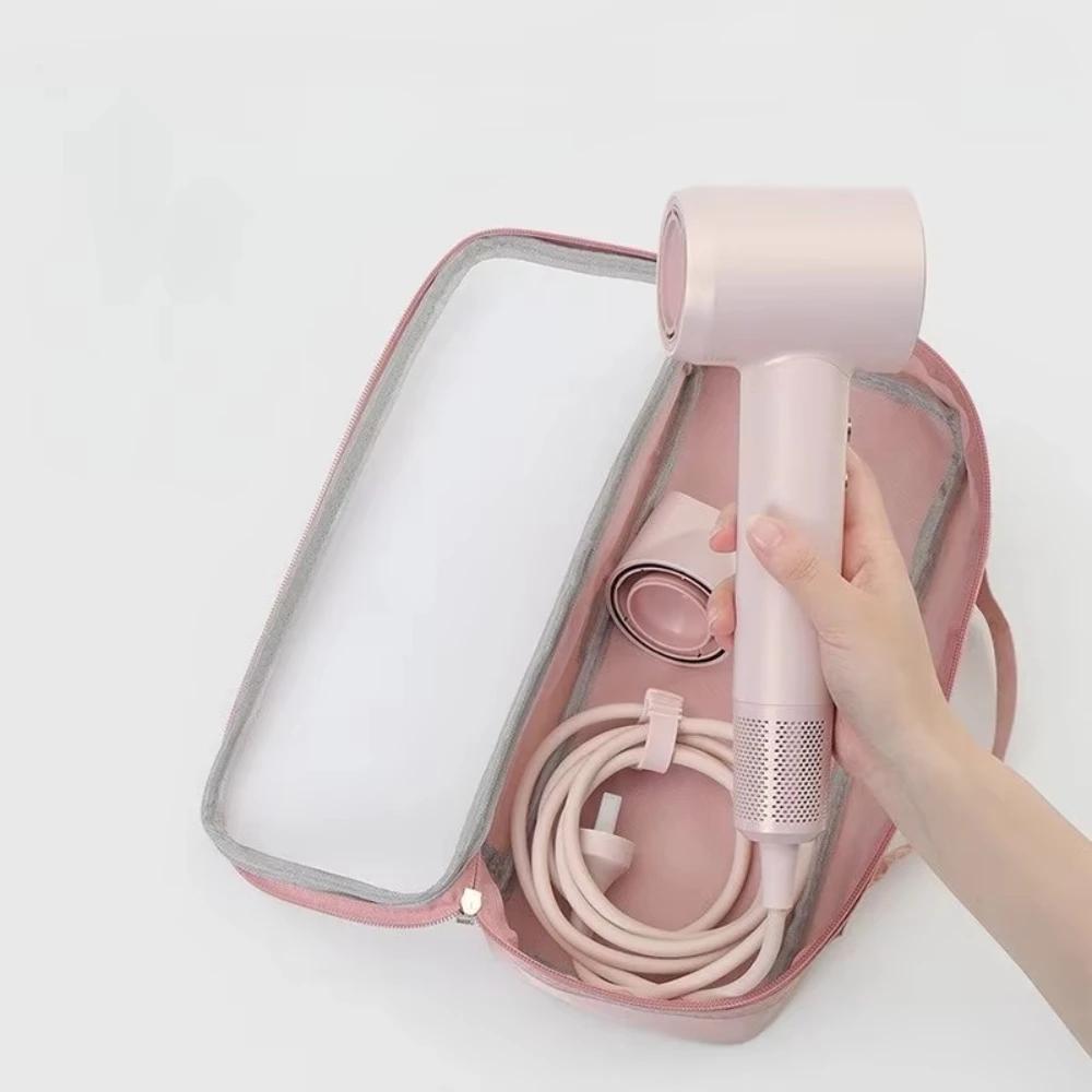 Storage Bag Portable Hair Dryer Curler Travel Organizer Dustproof Zipper Case with Protective Cover Compact Girls Accessories