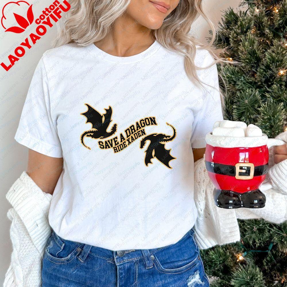 Copy of Fourth Wing Save A Dragon Casual Fashionable Fun and Classic Cotton Tshirt Suitable for Both Unisex and WoUnisex