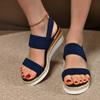 Large size wedge heel sandals women's summer new fish mouth elastic foot platform sandals