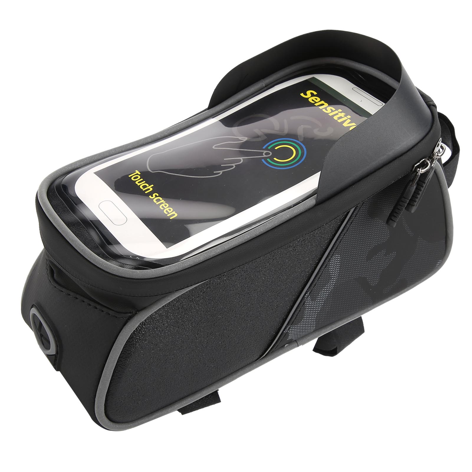 

Bike Front Frame Bag Waterproof TPU Sensitive Touch Screen Top Tube Phone Mount Bag Pouch