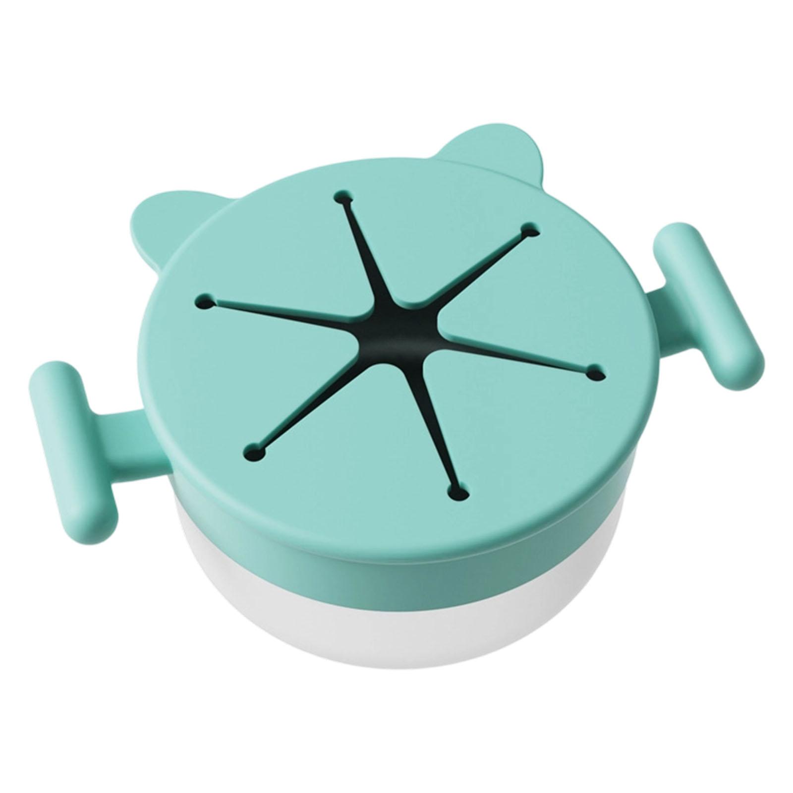 

Food Grade Stainless Steel Snacks Bowl Detachable Spill Resistant Silicone Food Catcher Lid for Children Portable Use 2