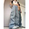 Women's Solid Color Pants Straight Wide Leg Pants Casual Loose Mid Waist Belted Trousers