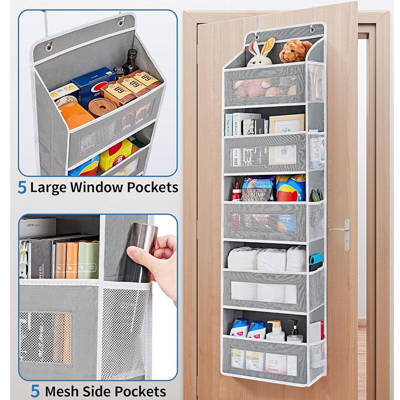 Five-Layer Non-Woven Over-the-Door Large Capacity Hanging Storage Bag for Home or Bedroom