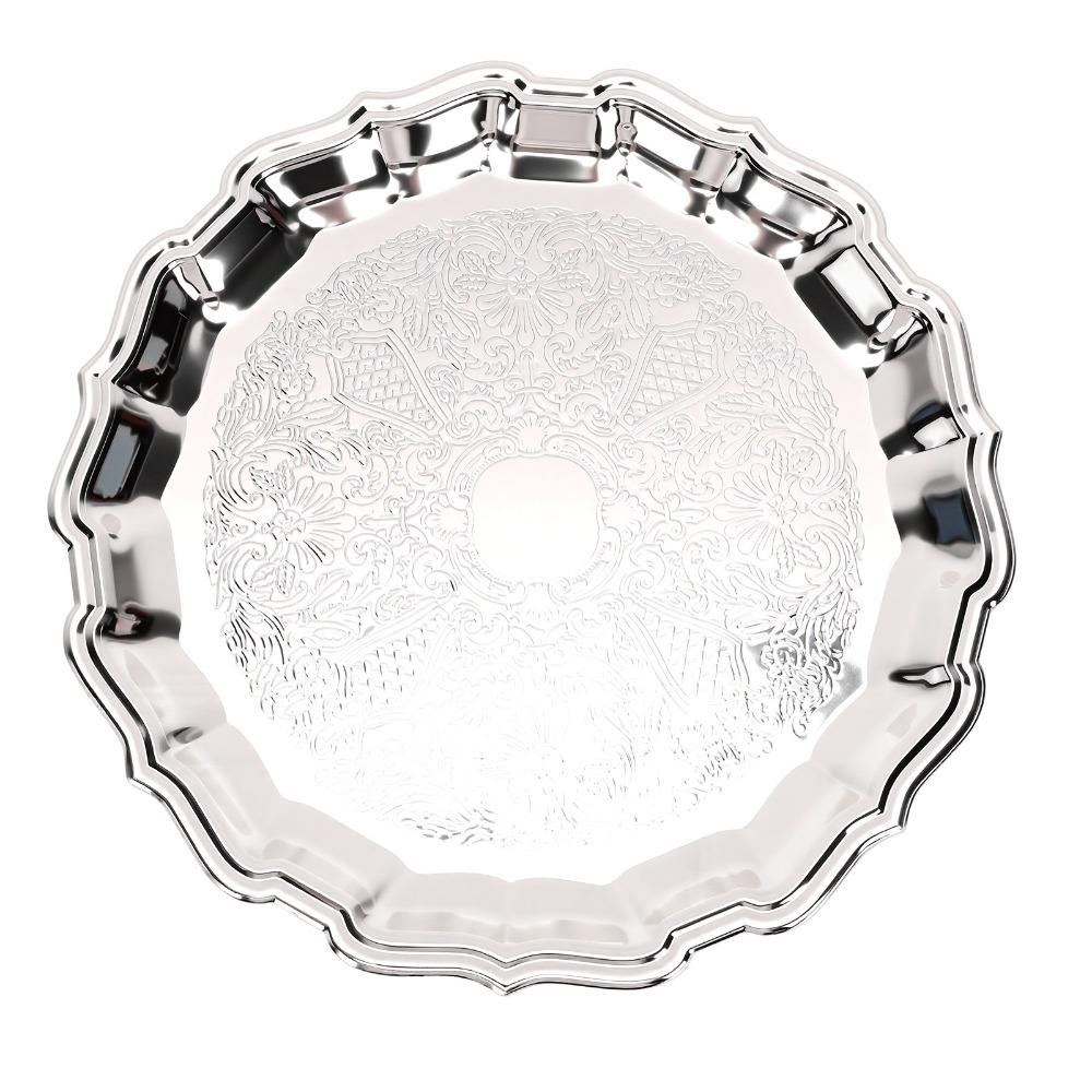 Alloy Serving Platter Solid Food Platter Stylish Fruit Tray For Party