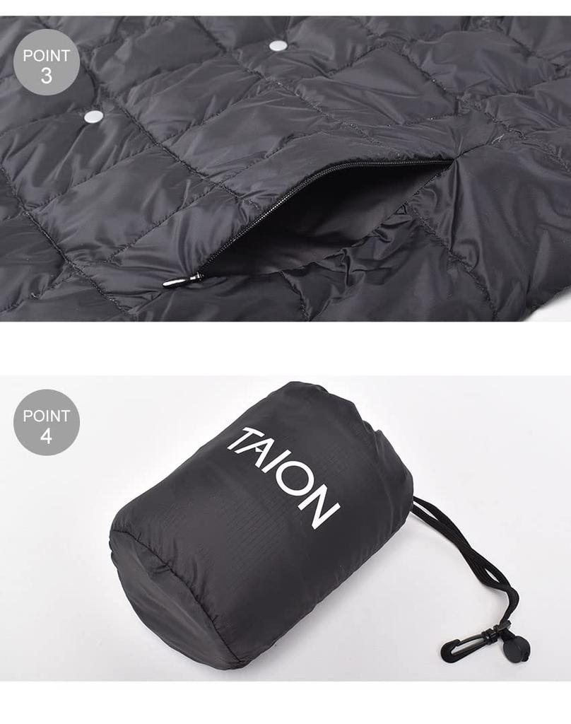 TAION Button Inner Down Navy Men's V-Neck Vest, TAION-001, Medium,