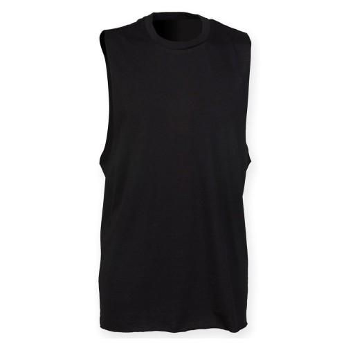 SF Women Womens/Ladies High-Neck Slash Armhole Vest Top