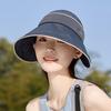 Summer sun hat children's big brim can tie ponytail empty top hat outdoor versatile fashion can hang mask sun protection hat
