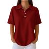 Damenmode Lässig Revers Kurzarm Farbe Hemd Damen Up Tops