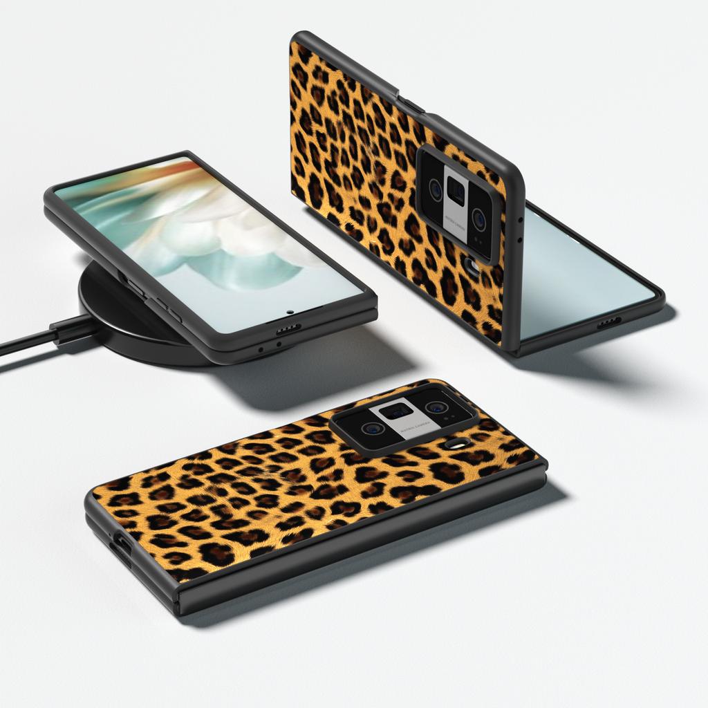 For Honor Magic Vs3 5G Case Leopard Pattern Leather Coated PC Phone Cover