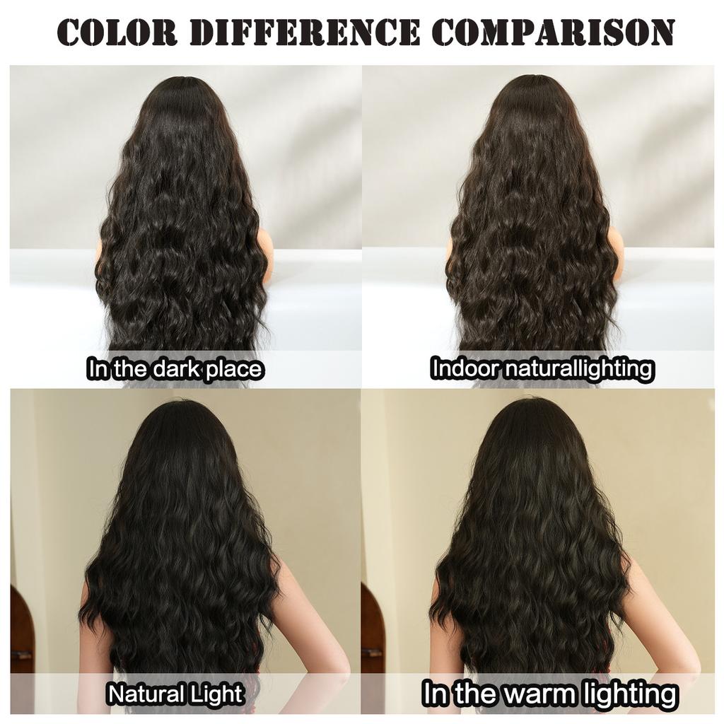 African European American Black Wig Women's Long Curly Hair Stage Performance Costume Soft Synthetic Full Head Cover
