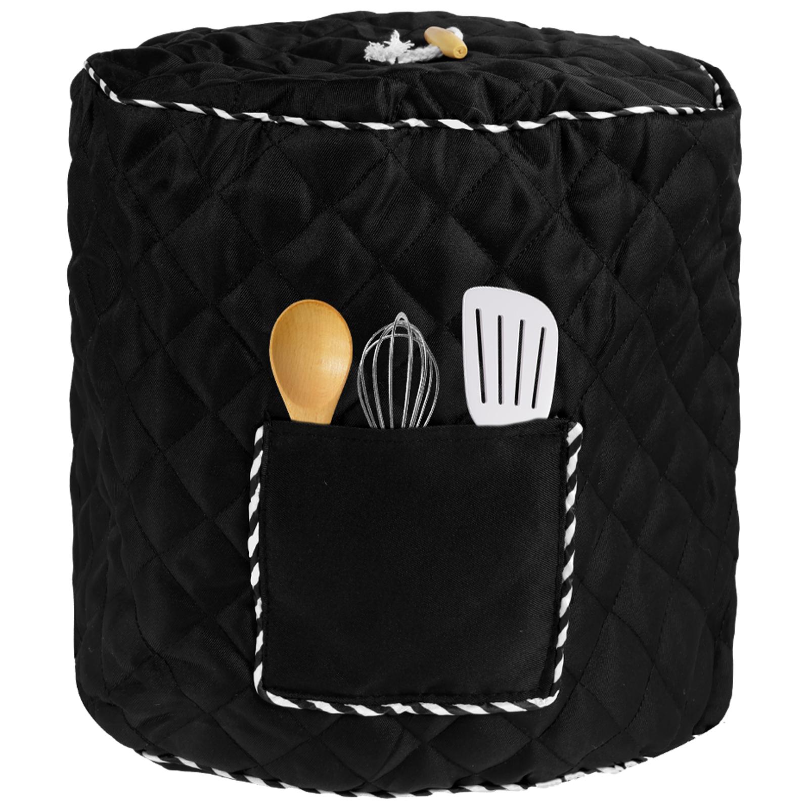 

Чехол для кухонного электроприбора, чехол для фритюрницы с карманом, моющийся, для тостера, протектор для кастрюли-скороварки объемом 6 квартов 31x33cm чёрный