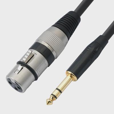 Cabo de microfone mixer balanceado TRS 6,35 mm macho para XLR fêmea