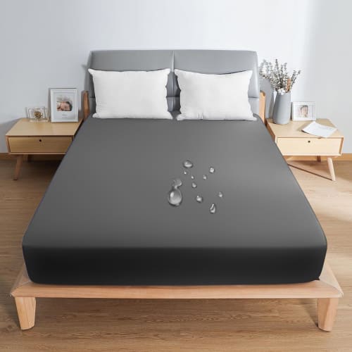 PRETYDAY 2025 Waterproof Fitted Sheet, High-Density Fabric, Five-Sided Waterproof Mattress Cover, Moisture-Wicking, Quick-Drying, Single, Semi-Double,