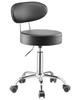 Shop Stool with Backrest, Pneumatic Garage Seat/Work Stool with Wheels, 300 Lbs Load, Adjustable Roller Creeper Seat