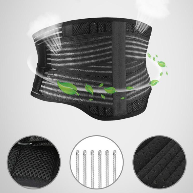 Cureaua de antrenament ajustabilă pentru talie Bărbați, femei, bretele pentru partea inferioară a spatelui, centură de susținere a coloanei vertebrale, corset lombar, ortopedic, respirabil