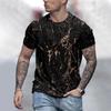 Simple Color Graffiti 3D Print T-Shirts Streetwear Men Fashion Casual Oversized O-Neck Short Sleeved T Shirt Clothing