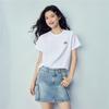 Giordano Women's Embroidered Cat Cotton T-shirt