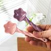 Ceramic Star-shaped Spoon High-quality Appearance Cute Heart-shaped Scoop Cream-colored Adorable Long-handled Spoon Mixing Scoop